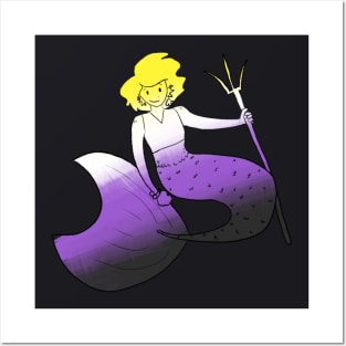 Enby mermaid Posters and Art